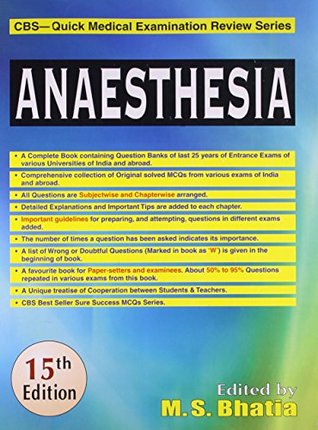 Download CBS Quick Medical Examination Review Series: Anaesthesia - M. S. Bhatia file in ePub