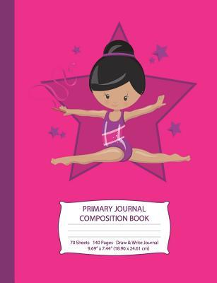 Full Download Primary Journal Composition Book: Gymnast with Black Hair - Hot Pink W/ Purple Stars - Grades K-2 Draw and Write Notebook, Story Journal W/ Picture Space for Drawing, Primary Handwriting Book, Dotted Midline, Preschool & Elementary School Handwriting J -  | PDF