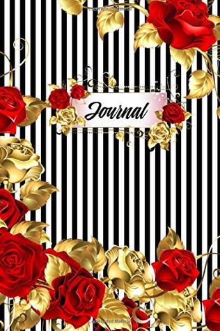 Download Journal: Pinstripe Red & Gold Rose Design   Lined Journal Notebook Diary College Ruled   100 Pages 6x9 Softcover - Slayed Life Boutique file in ePub